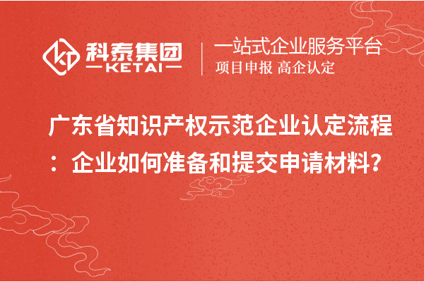 广东省知识产权示范企业认定流程：企业如何准备和提交申请材料？