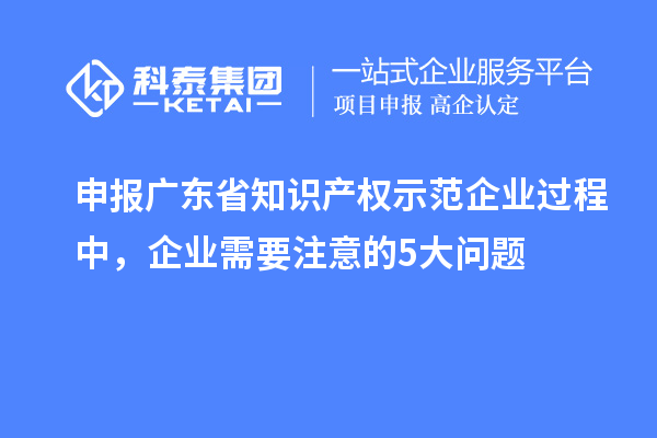 申报广东省知识产权示范企业过程中，企业需要注意的5大问题