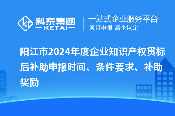 阳江市2024年度企业知识产权贯标后补助申报时间、条件要求、补助奖励