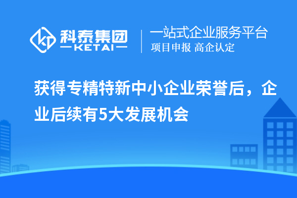 获得专精特新中小企业荣誉后，企业后续有5大发展机会