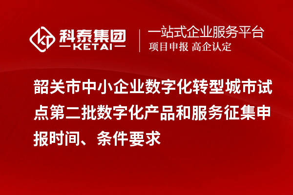 韶关市中小企业数字化转型城市试点第二批数字化产品和服务征集申报时间、条件要求
