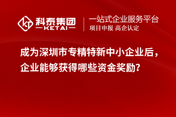 成为深圳市专精特新中小企业后，企业能够获得哪些资金奖励？