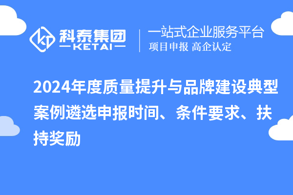 2024年度质量提升与品牌建设典型案例遴选申报时间、条件要求、扶持奖励