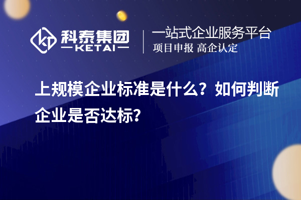 上规模企业标准是什么？如何判断企业是否达标？
