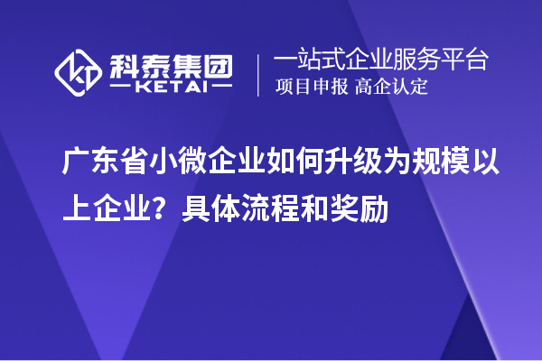 广东省小微企业如何升级为规模以上企业？具体流程和奖励