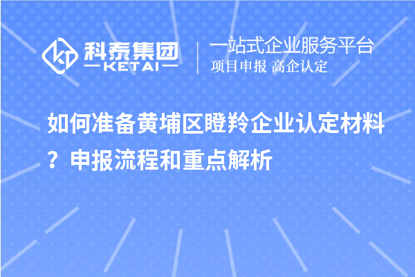 如何准备黄埔区瞪羚企业认定材料？申报流程和重点解析