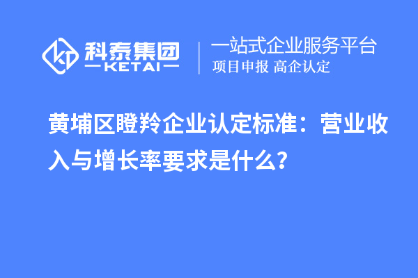 黄埔区瞪羚企业认定标准：营业收入与增长率要求是什么？