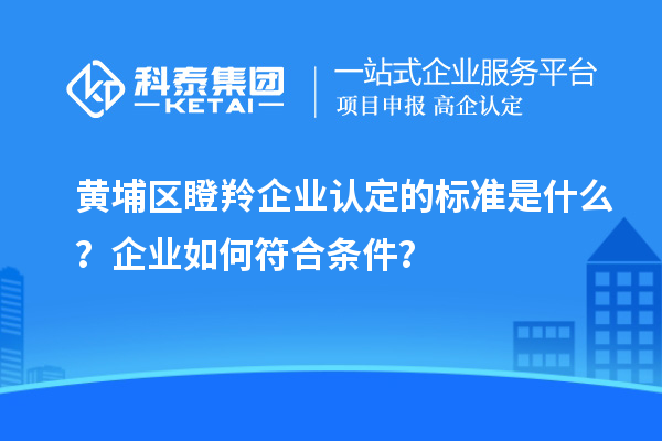 黄埔区瞪羚企业认定的标准是什么？企业如何符合条件？