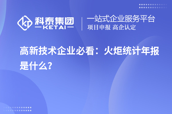 高新技术企业必看：火炬统计年报是什么？
