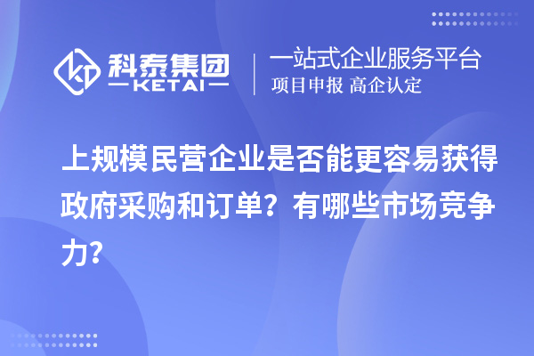 上规模民营企业是否能更容易获得政府采购和订单？有哪些市场竞争力？