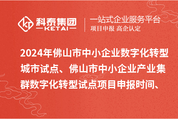 2024年佛山市中小企业数字化转型城市试点、佛山市中小企业产业集群数字化转型试点<a href=http://www.1ys1w.cn/shenbao.html target=_blank class=infotextkey>项目申报</a>时间、条件要求