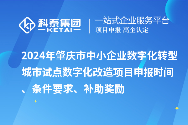 2024年肇庆市中小企业数字化转型城市试点数字化改造项目申报时间、条件要求、补助奖励