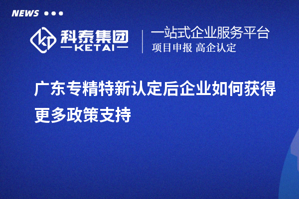 广东专精特新认定后企业如何获得更多政策支持