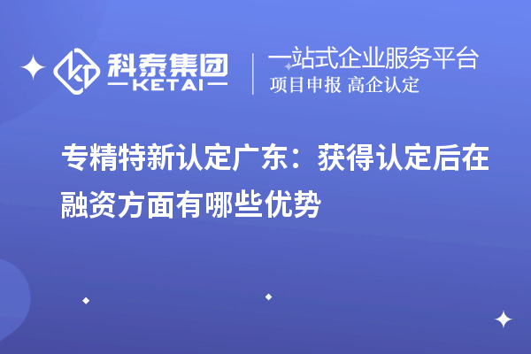 专精特新认定广东：获得认定后在融资方面有哪些优势