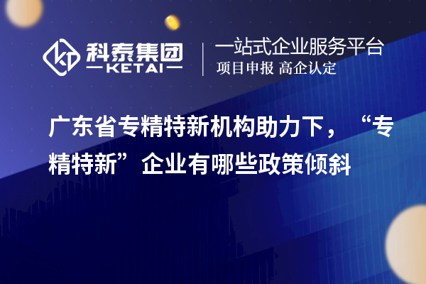 广东省专精特新机构助力下，“专精特新” 企业有哪些政策倾斜