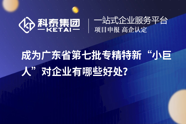 成为广东省第七批专精特新“小巨人”对企业有哪些好处？