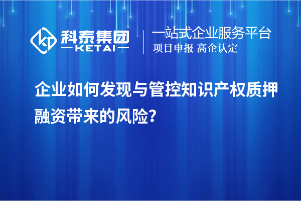 企业如何发现与管控知识产权质押融资带来的风险？