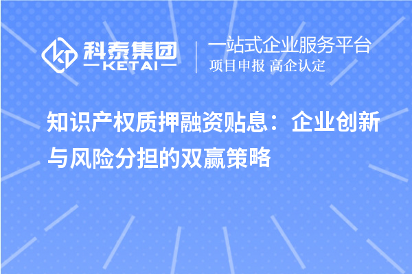 知识产权质押融资贴息：企业创新与风险分担的双赢策略