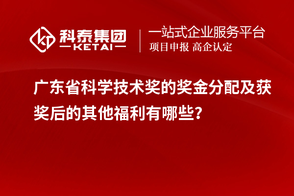 广东省科学技术奖的奖金分配及获奖后的其他福利有哪些？