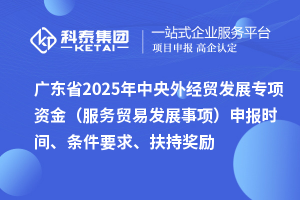 广东省2025年中央外经贸发展专项资金（服务贸易发展事项）申报时间、条件要求、扶持奖励