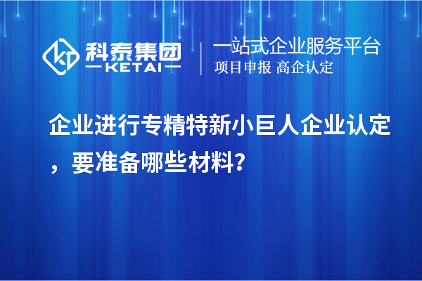 企业进行专精特新小巨人企业认定，要准备哪些材料？