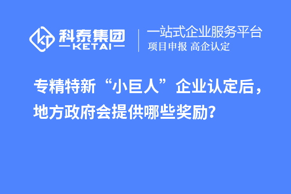 专精特新“小巨人”企业认定后，地方政府会提供哪些奖励？