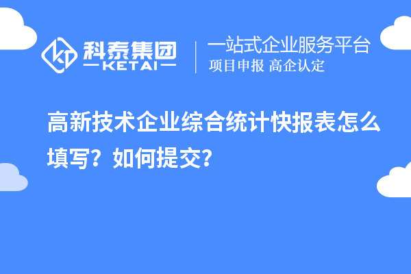 高新技术企业综合统计快报表怎么填写？如何提交？