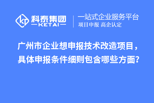广州市企业想申报技术改造项目，具体申报条件细则包含哪些方面？