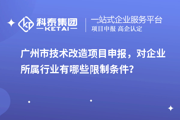 广州市技术改造项目申报，对企业所属行业有哪些限制条件？