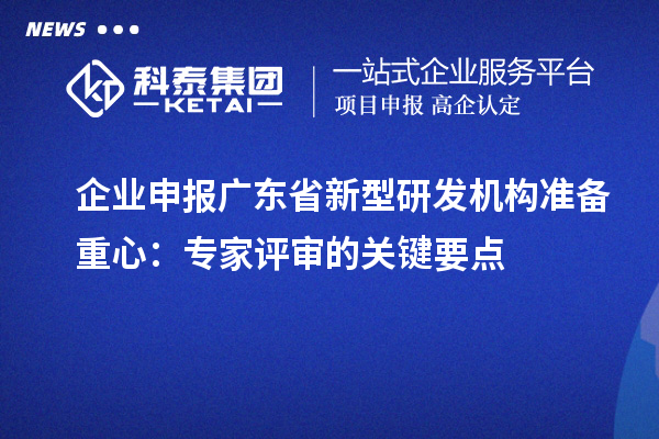 企业申报广东省新型研发机构准备重心：专家评审的关键要点