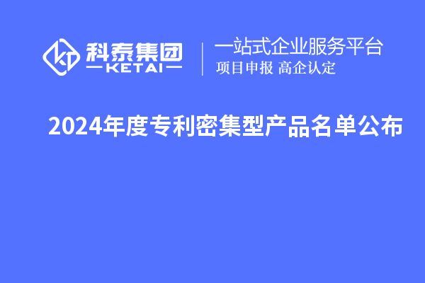 2024年度专利密集型产品名单公布