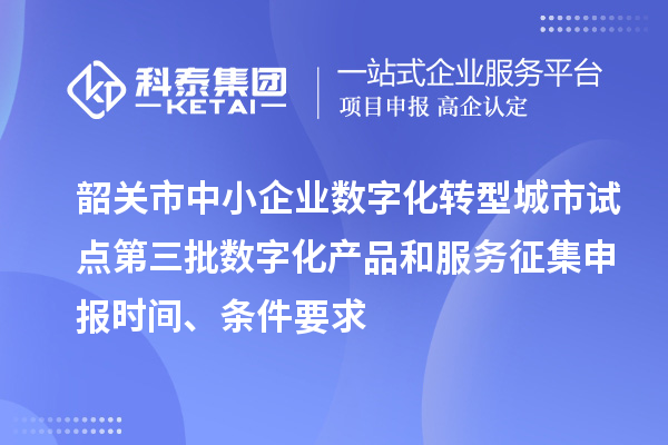 韶关市中小企业数字化转型城市试点第三批数字化产品和服务征集申报时间、条件要求