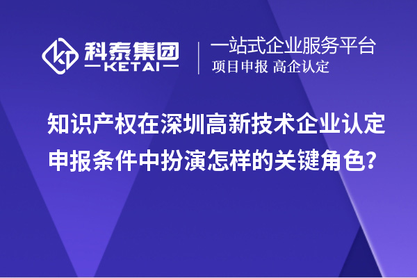 知识产权在深圳高新技术企业认定申报条件中扮演怎样的关键角色？