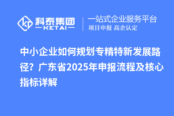 中小企业如何规划专精特新发展路径？广东省2025年申报流程及核心指标详解
