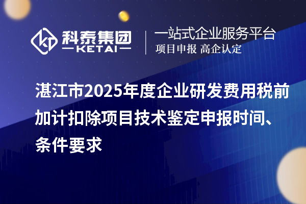 湛江市2025年度企业研发费用税前加计扣除项目技术鉴定申报时间、条件要求