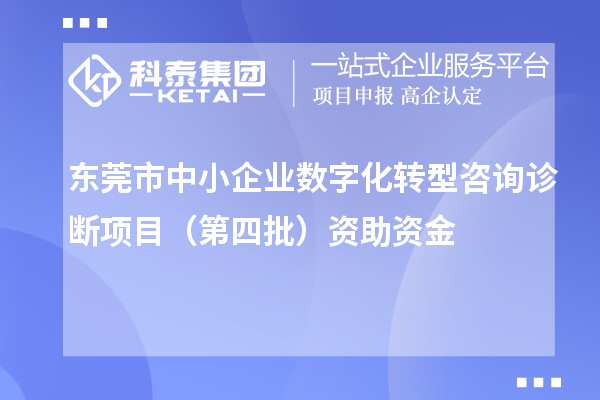 东莞市中小企业数字化转型咨询诊断项目（第四批）资助资金