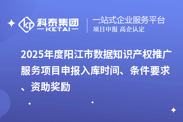 2025年度阳江市数据知识产权推广服务项目申报入库时间、条件要求、资助奖励