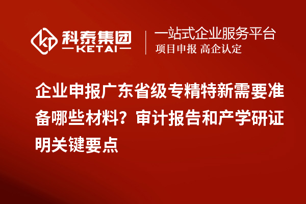 企业申报广东省级专精特新需要准备哪些材料？审计报告和产学研证明关键要点