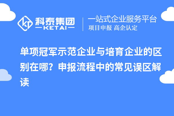 单项冠军示范企业与培育企业的区别在哪？申报流程中的常见误区解读