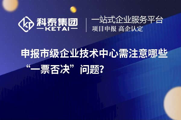 申报市级企业技术中心需注意哪些“一票否决”问题？