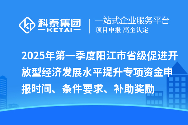2025年第一季度阳江市省级促进开放型经济发展水平提升专项资金申报时间、条件要求、补助奖励