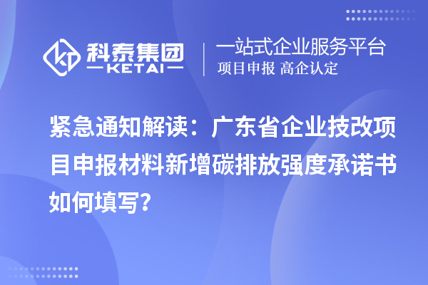 紧急通知解读：广东省企业技改项目申报材料新增碳排放强度承诺书如何填写？