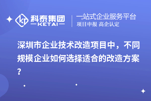 深圳市企业技术改造项目中，不同规模企业如何选择适合的改造方案？