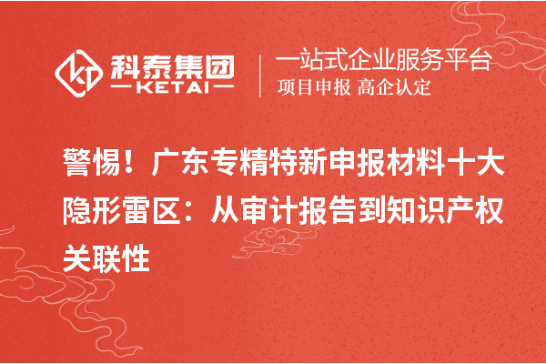 警惕！广东专精特新申报材料十大隐形雷区：从审计报告到知识产权关联性
