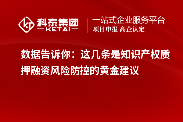 数据告诉你：这几条是知识产权质押融资风险防控的黄金建议