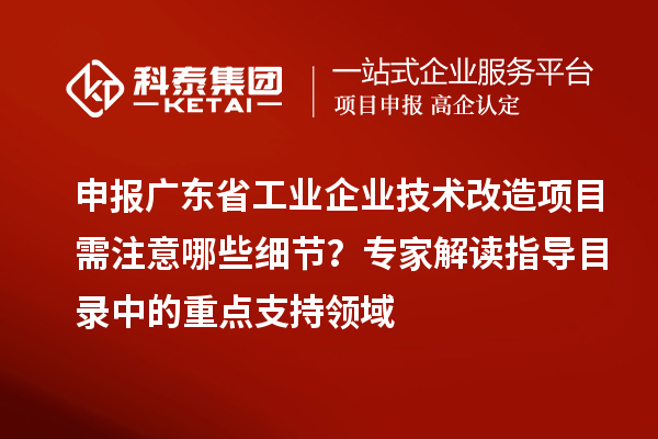 申报广东省工业企业技术改造项目需注意哪些细节？专家解读指导目录中的重点支持领域
