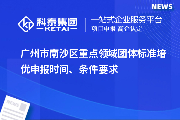 广州市南沙区重点领域团体标准培优申报时间、条件要求