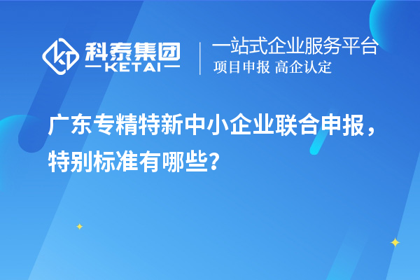 广东专精特新中小企业联合申报，特别标准有哪些？