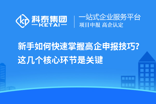 新手如何快速掌握高企申报技巧？这几个核心环节是关键