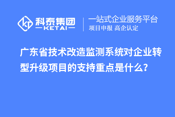 广东省技术改造监测系统对企业转型升级项目的支持重点是什么？
